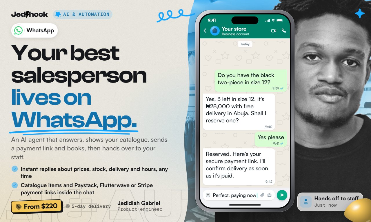WhatsApp AI agent by Jedidiah Gabriel